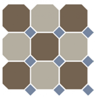 4429+01 OCT11-B Coffe Brown 29 Beige 01 OCTAGON/Blue Cobalt 11 Dots (лист 30х30 9 штук+вставки)