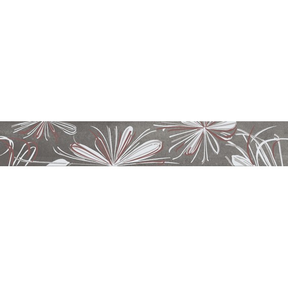 Керамическая плитка 587901001 Плитка Бордюр Sonnet Grey Flower 50,5x6,2