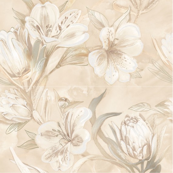 Керамическая плитка 589032003 Плитка Панно Opale Beige Flower 63x63