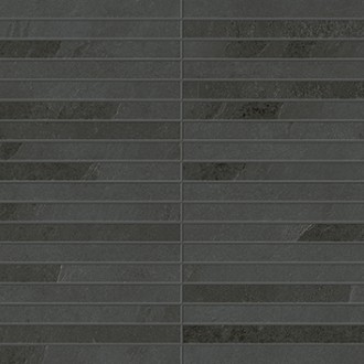 610110001035 Ardesia Black Mosaico Strip 30x30
