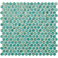 6DHT Dwell Turquoise Hexagon Gold 30x30