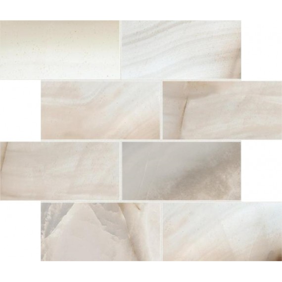 Мозаика 747786 ALABASTRI Bamboo Glossy 7.5x15 Muretto 6mm 30x30