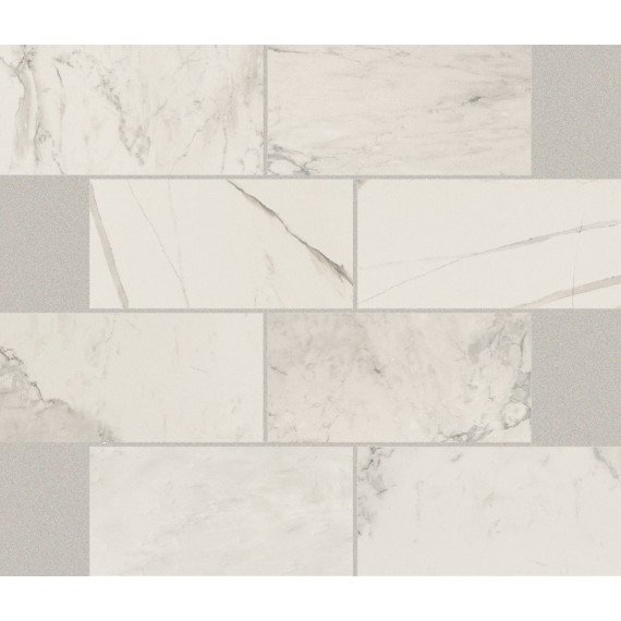 Мозаика 752812 Мозаика Stones 2.0 Calacatta Glossy Muretto 6mm 7,5x15 30x30