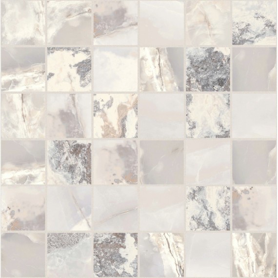 Мозаика 767752 Мозаика Onyx&More White Blend Glossy Mosaico 5x5 30x30