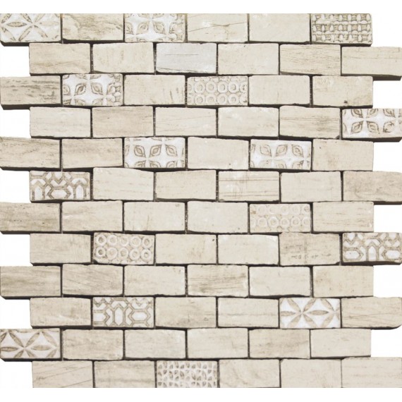 Мозаика 98286 Chamarel Spaccatella Deco Beige 30x30