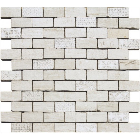 Мозаика 98289 Chamarel Spaccatella Deco White 30x30