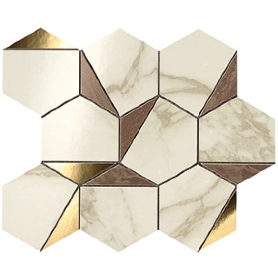 Керамическая плитка 9EHB Marvel Gold Hex Brown-Calacatta 25.1x29