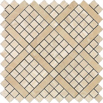 9MVA Marvel Travertino Alabastrino Diagonal Mosaic 30.5x30.5