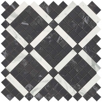9MVH Marvel Noir Mix Diagonal Mosaic 30.5x30.5