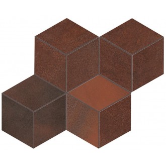 A0UM Blaze Corten Mosaico Esagono Lapp 30x35