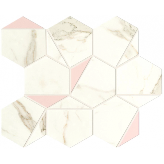 Мозаика A4WS Marvel Calacatta Prestigio Rose Hex Silk 25,1x29