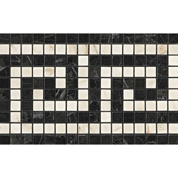Мозаика ADRJ Marvel Noir/Cremo Greca Mosaico 18.5x30