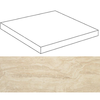 ADXU Marvel Travertino Alabastrino Scalino Angolare DX 33x33