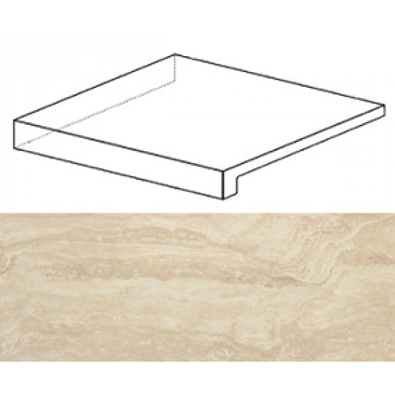 Ступени ADXV Marvel Travertino Alabastrino Scalino Angolare SX 33x33
