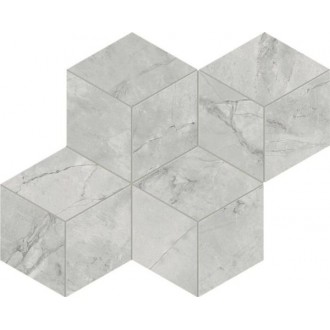 AF8O Marvel Grey Cloud Mosaico Esagono Silk 30x35