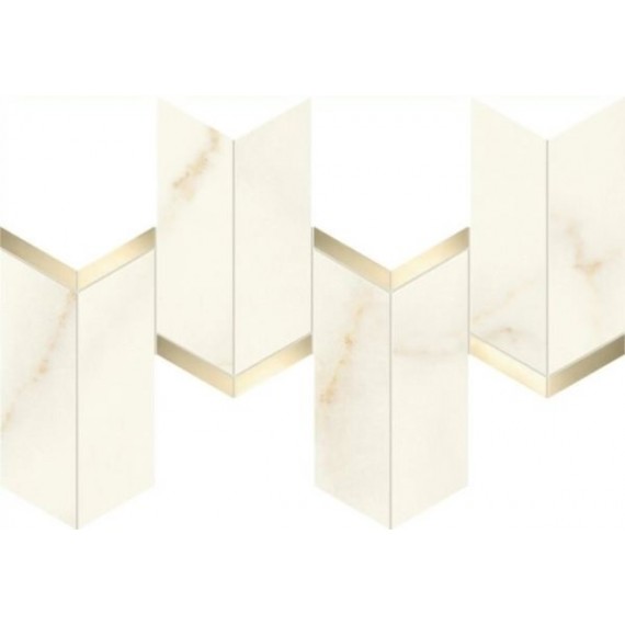 Керамогранит AF8W Marvel Calacatta Apuano Mosaico Chevron Lappato 19,2x46,3