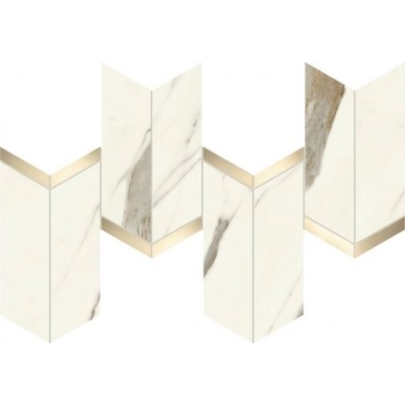 Керамогранит AF8X Marvel Calacatta Sublime Mosaico Chevron Lappato 19,2x46,3
