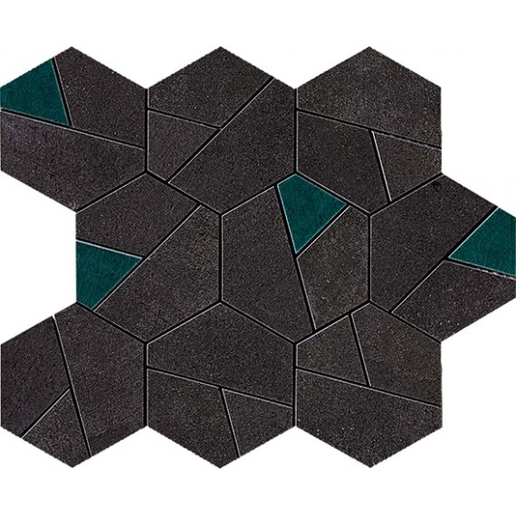 Мозаика AN7A Boost Tarmac Mosaico Hex Jade 25x28.5