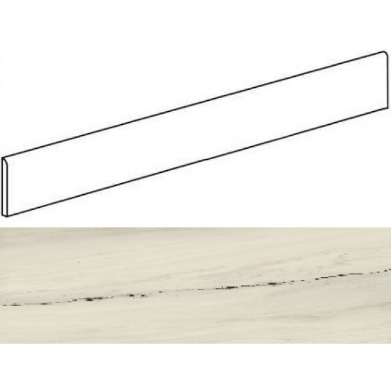 Керамогранит AOV2 Marvel Bianco Fantastico Battiscopa Lapp 7,2x60