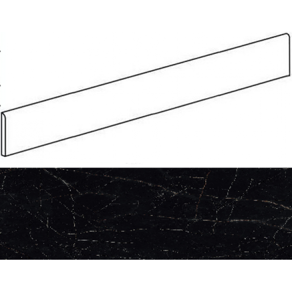 Керамогранит AOWH Marvel Black Atlantis Battiscopa 150 Lapp 7,2x150