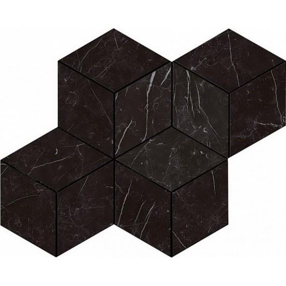 Керамогранит AS2K Marvel Nero Marquina Mosaico Esagono Lapp 30x35 