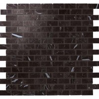 AS35 Marvel Nero Marquina Mosaico Lappato Burattato 29.8x29.8