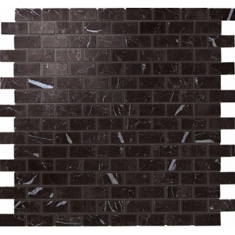 AS35 Marvel Nero Marquina Mosaico Lappato Burattato 29.8x29.8