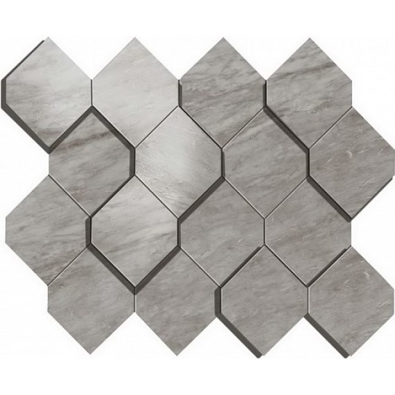 Керамогранит AS39 Marvel Bardiglio Grey Mosaico Esagono 3D 28.2x35.3 