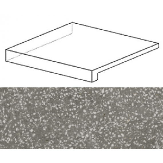 Ступени AS81 Marvel Terrazzo Grey Scalino Ang. Sx 33x33