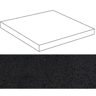 AS82 Marvel Terrazzo Black Scalino Ang. Dx 33x33