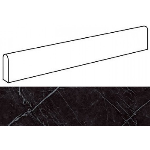 Керамогранит ATDI Marvel Nero Marquina Battiscopa Digitale Lapp 4.6x60