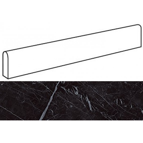 Керамогранит ATDX Marvel Nero Marquina Battiscopa Matt 7.2x60
