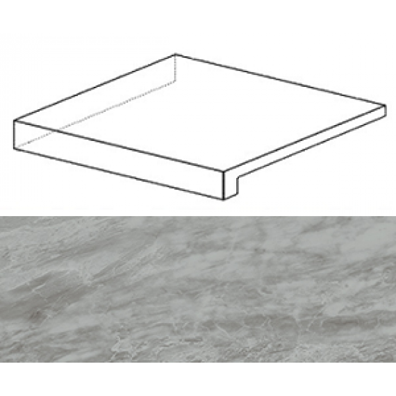 Ступени ATEA Marvel Bardiglio Grey Scalino Ang. Sx 33x33