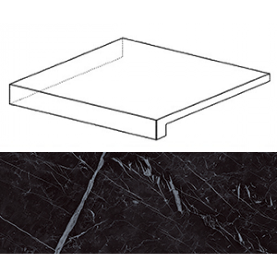 Ступени ATED Marvel Nero Marquina Scalino Ang. Sx 33x33