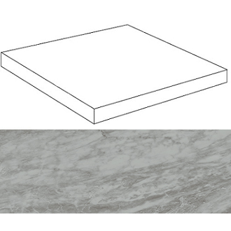 ATEG Marvel Bardiglio Grey Scalino Ang. Dx 33x33