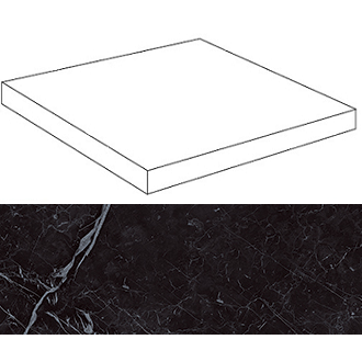 ATEI Marvel Nero Marquina Scalino Ang. Dx 33x33