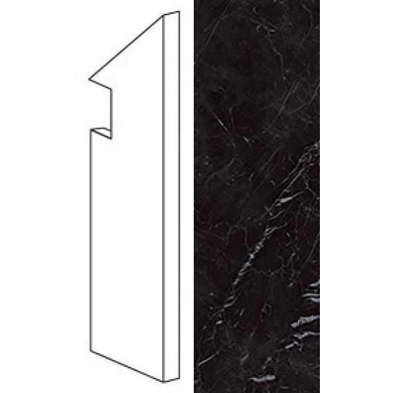 Керамогранит ATES Marvel Nero Marquina Battiscopa Sag. DX 7.2x30