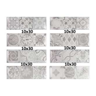 Antique gris brillo bisel 10x30