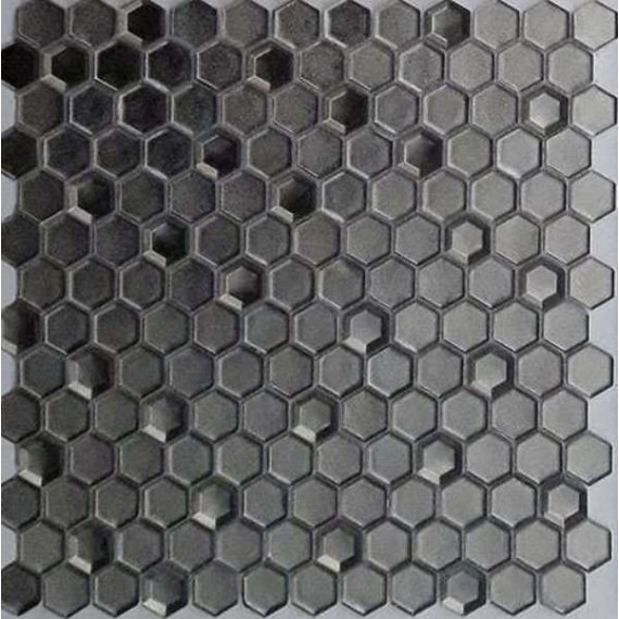 Мозаика Argento grani hexagon 23x13x6 300x300х6