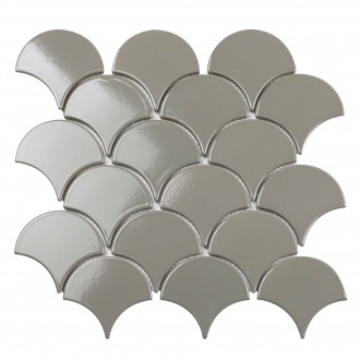 BF1312 Мозаика Fan Shape Dark Grey Glossy 29.3х27.4