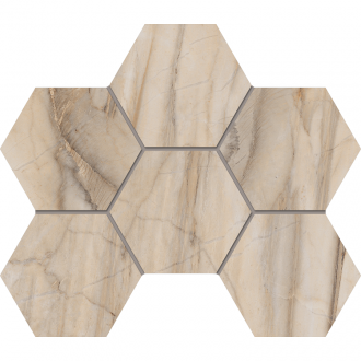 BR01 Bernini Hexagon Pearl Мозаика полированная 25x28,5