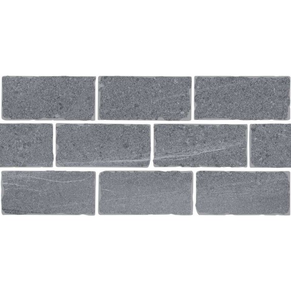 Керамогранит BR023T Керамогранит Бордюр Роверелла серый мозаичный 34,5x14,7x0,9