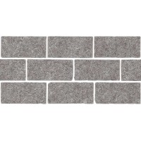 BR025T Керамогранит Бордюр Роверелла пепельный мозаичный 34,5x14,7x0,9