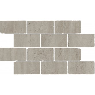 BR033 Бордюр Сан-Марко мозаичный серый матовый обрезной 46,5x26,5x0,9