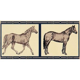 B HOR 02 horses su crema 10x20