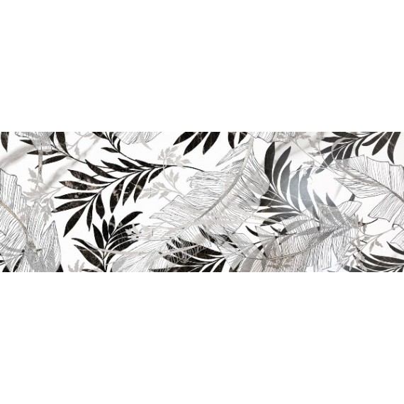 Керамическая плитка Carrara Leaves Black 31.6x90