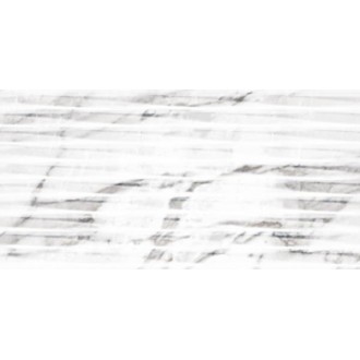 Carrara White Lined Shine структурная 30x60