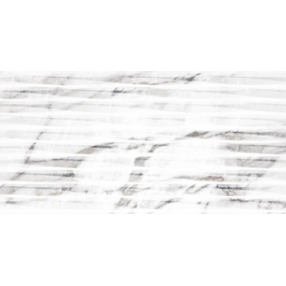 Керамическая плитка Carrara White Lined Shine структурная 30x60