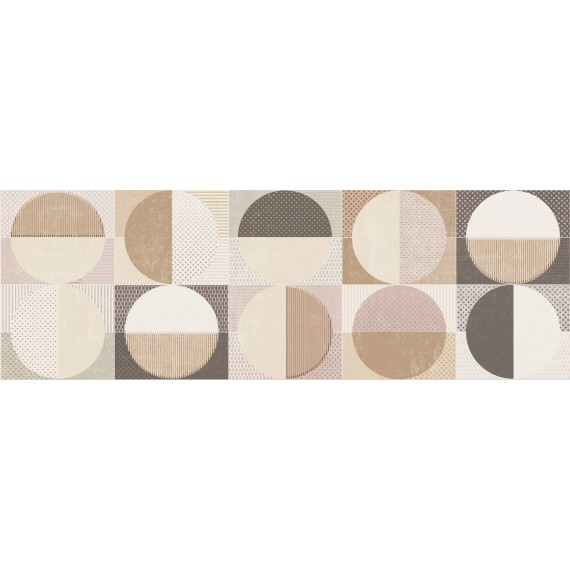Керамическая плитка Cromatica Decor Circles Warm Brillo 25x75