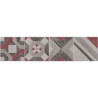 DKR01113 Dec.Combi 4 Gri/Rosso Ret 30x30